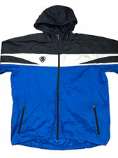 Vintage Nike Alpha Project Oval Swoosh Windbreaker Jacket Mens XL Blue Black picture