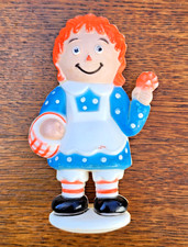 Vintage 1974 Raggedy Ann Plastic Rattle Figurine Toy Bobbs Merrill Company 5.5