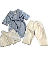 Handcrafted 3-Piece Vintage Bleuette Doll Pajama & Robe Set – Fits 13