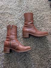 Vintage 8D Frye Low Mid Calf Leather Zip Campus B picture