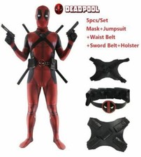 Deadpool Cosplay Costume Jumpsuit Men Kids Bodysuit Zentai Suit Christmas Gifts picture
