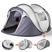 Camping Tent for 3-4-Person, Easy Pop Up Tent w/ Door, Carrying Bag for Outdoor picture