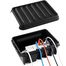 Original Weatherproof Connection Box - Electrical Power Cord Enclosure - Black picture