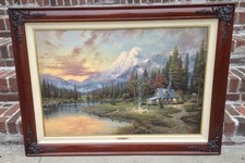 THOMAS KINKADE,EVENING MAJESTY SN Giclée CANVAS 44x32-LE 429/4950 W/ Certificate picture