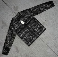 Vlone Men’s Black Quilted Lightweight V-Neck Button Jacket, Size L picture