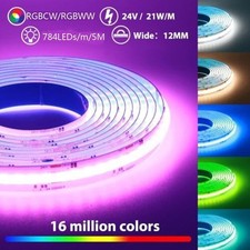 DC 24V 5-20M RGBCCT/RGBW/RGBWW 840LEDs/m Cob Led Strip Light Flexible Dimmable picture