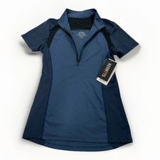 NEW Kerrits Straight Line Sport Top Equestrian Shirt Women's XS 'Waterloo Blue' picture