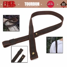 Tourbon Buffalo Leather Rifle Sling Adjusted Shoulder Gun Strap Adjustable inUSA picture