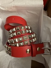 Supreme Studded Leather Belt Red Size S picture