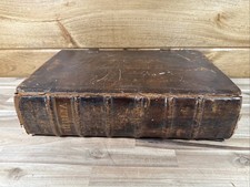 1819 GERMAN HOLY BIBLE folio 1ST GERMAN FOLIO IN AMERICA lancaster LEATHER old picture