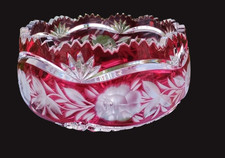 Vintage German Lausitzer Glas Lead Crystal 24% Lead Oxide Hand-Cut to Clear Bowl picture