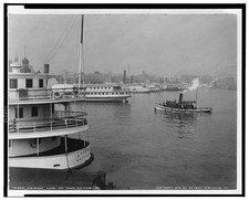 Photo:Baltimore Maryland 1900s Steamers Along the Piers Steamboats picture