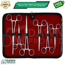 6-Piece Ultimate Hemostat Forceps Set, Fishing Pliers FREE Case Kit-3 German Gr picture