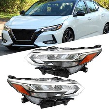 For 2020-2022 Nissan Sentra SR Pair Left+Right Side Headlights LED Black&Chrome picture
