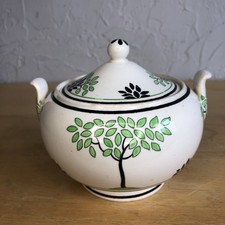Art Deco WEDGWOOD Sugar Bowl w/ Lid Porcelain ARBOR Etruria England c1930 AK8720 picture