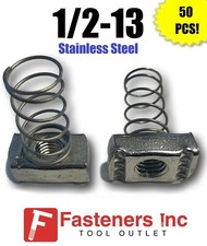 (QTY 50) 1/2-13 Stainless Steel Spring Nuts for Unistrut Channel (4125S1) picture