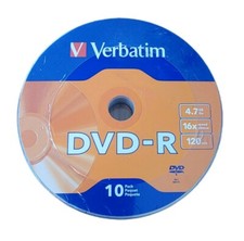 Verbatim 10 Pack 4.7GBDVD-R 16x 120 Minutes Recordable New Sealed Pack picture