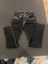 NWT True Religion Rocco Super T Jeans Mens 34x32 Black Skinny Denim picture