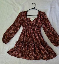 NWT Altar’d State Floral Square Neck Mini Dress Size Small ($80 MSRP) picture