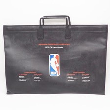 NBA Briefcase Attache Laptop Bag 1973-1974 Press Guides Faux Leather Black picture
