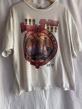 Vintage 1998 Starter Chicago Bulls Repeat 3-Peat NBA Champions T-Shirt XL USA  picture