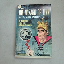 Signed WIZARD OF LINN AE VAN VOGT 1962 ACE #F-154 1ST ED PAPERBACK PBO Scifi picture
