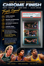 1980-81 Topps Finest Reprint #22 BIRD/ERVING/JOHNSON - 3 Autos (PSA Auto 10) picture