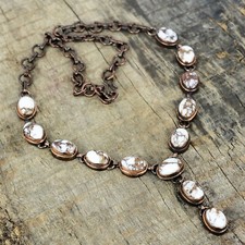 Copper Wild Horse Magnesite Stone Electroformed Daughter Chain Necklace Jewelry picture