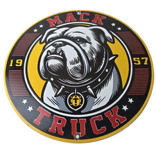 Vintage Mack Trucks Porcelain Sign - Sales Service Gas Pump Advertising Sign picture