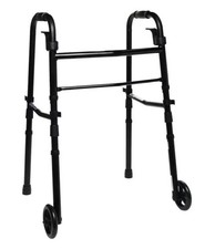 Equate - Mobility Folding Walker with Wheels & Box - Black - Brand New picture