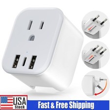 European Plug Travel Adapter 3 in 1 Power Plug Charger for US to Europe New picture