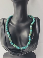 Vintage Kenneth Jay Lane KJL Turquoise Heishi Bead Necklace Southwest Jewelry picture