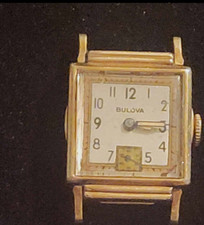 Vintage 10K (Gold Filled) Men's Bulova Art Deco Tank Watch. picture