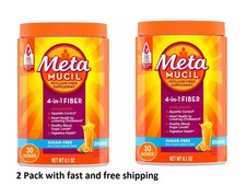 Metamucil 4-in-1 Fiber Sugar-Free Supplement (Orange) 6.1 OZ (2 Pack) picture