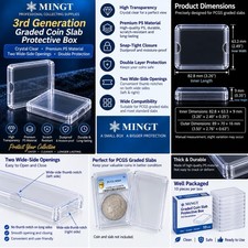    10 PCS Clear Protective Cases for PCGS Graded Coin Slabs – 3rd Gen PS picture