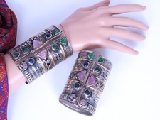 PAIR Vintage Afghan Kuchi 2 Bracelets - Handmade Tribal Jewelry DISCOUNTED #4921 picture