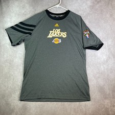 Adidas Los Angeles Lakers Jersey Shirt Adult Large Gray Noche Latina NBA Stretch picture
