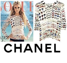 Chanel Vintage 2006 White Word Logo Sweater Top 34 36 38 2 4 6 Shirt Jacket S M picture