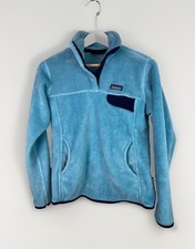 Patagonia Polartec 25442 Women's M Aqua Blue 1/4 Zip Fleece Snap Pullover Jacket picture