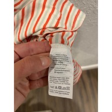 Madewell Striped Crop Tank Top XS Orange Blue White Cotton Ribbed Sleeveless picture