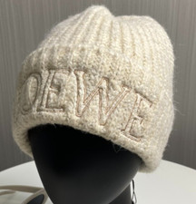 New LOEWE Wool Mix Knitted Beanie Embroidery Letter Warm Couple Winter Daily Hat picture