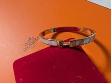 White Enamel Bangle Bracelet Gold-Tone Clasp picture