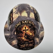full brim hard hat custom hydro dipped IN AMERICA 250 YEARS ONE NATION STRONG picture