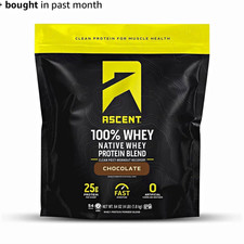 Ascent 100% Whey Protein Powder, Chocolate 4 lb, Gluten-Free, No Artificial picture