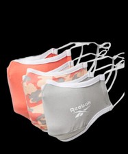 New Reebok Face Mask Cover Orange Camo Camouflage Coral Gray ￼3 In Pack picture