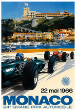 1966 Monaco Grand Prix Poster 13x19 | Vintage Formula 1 Racing Wall Art | Repro picture