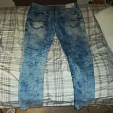 Buffalo David Bitton Men’s Blue Light Wash Distressed Skinny Denim Jeans picture