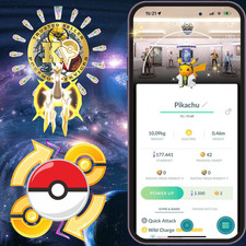 Shiny Professor Willow's Assistant Pikachu — Go Lab Center Background—Digital♻️ picture
