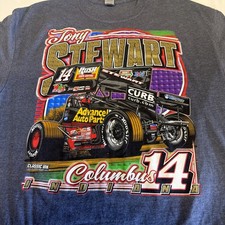 Tony Stewart Sprint Car Double Sided Graphic #14 Dirt Track XL Gildan Rare picture