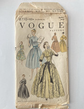 VTG 1950s Vogue 8710 Dress Brunch Coat Negligee Pattern Rockabilly Small Uncut picture